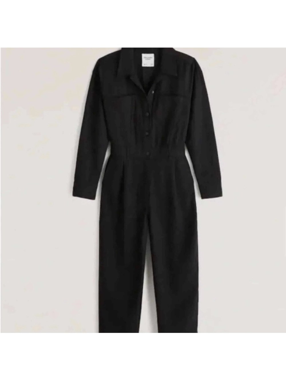Abercrombie & Fitch Black Long-Sleeve Utility Jumpsuit